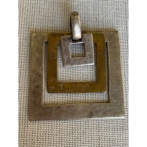 Robert Lee Morris RLM studios sterling silver & Brass triple square pendant VTG